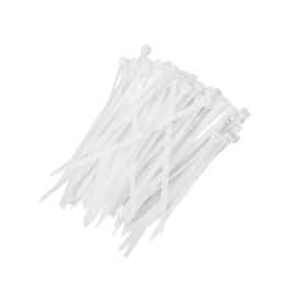 Abraçadeira De Nylon 100mm x 2,5mm Branca T18R Com 100 Unidades Hellermann