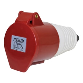 Acoplamento Blindado 3 Polos + Terra 32A 415V Vermelho TLT32443 Metaltex