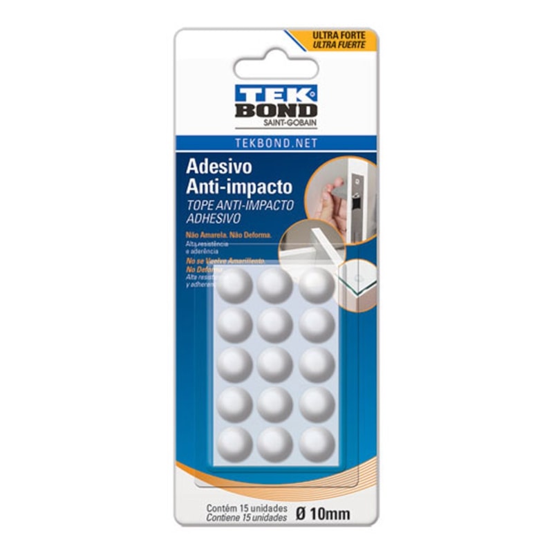 Adesivo Anti-Impacto Gota 10mm Com 15 Unidades Tek Bond