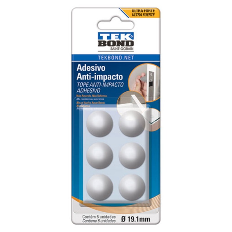 Adesivo Anti-Impacto Gota 19.1mm Com 6 Unidades Tek Bond