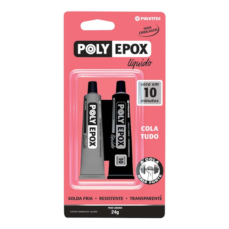 Adesivo Epoxi Polyhobby 24G 15min (10min) Pulvitec