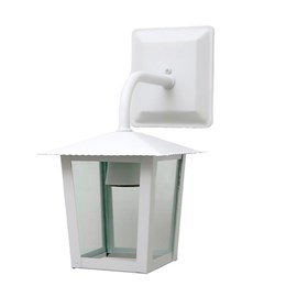 Arandela Colonial Branca em Aço Com Vidro Transparente Branca 1 Lâmpada E27 IDEAL