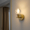 Arandela Cristal Cognac Com a Base Dourada 1 Lâmpada G9 Eletrorastro