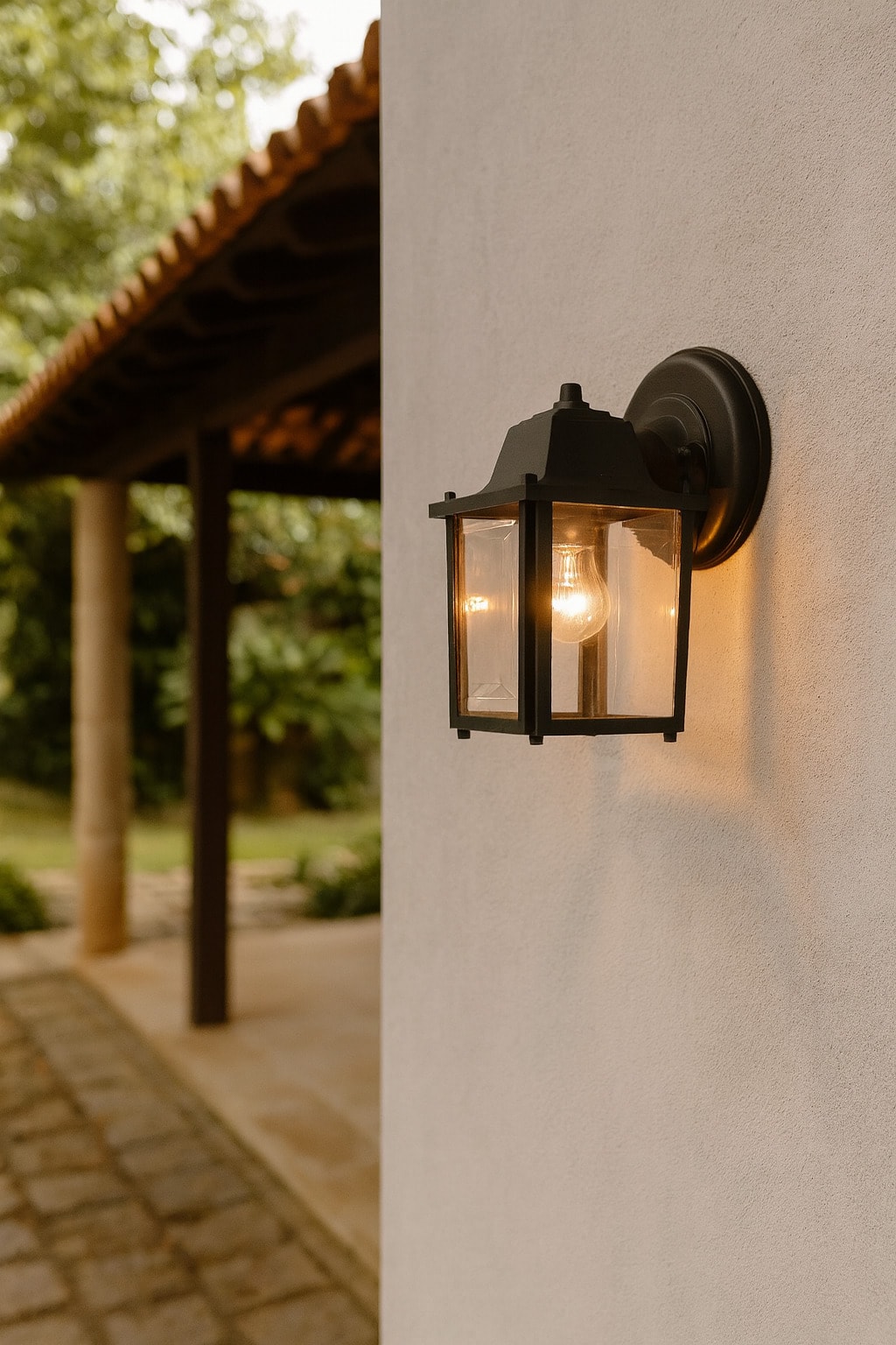 Arandela Externa Vintage Preto Dital