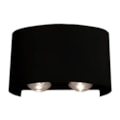 Arandela LED 4W 3000K 200LM 4 Fachos Preta Bivolt Eletrorastro