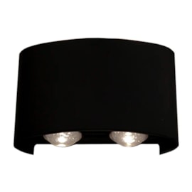 Arandela LED 4W 3000K 200LM 4 Fachos Preta Bivolt Eletrorastro