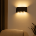 Arandela LED 6W 3000K 300LM 6 Fachos Preta Bivolt Eletrorastro