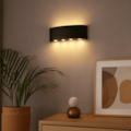 Arandela LED 8W 3000K 400LM 8 Fachos Preta Bivolt Eletrorastro