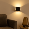 Arandela Led Cubo 4W 3000K 4 Fachos Preto Bivolt Eletrorastro