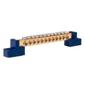 Barra Neutro 12 Furos 16Mm Base Azul Rohdina