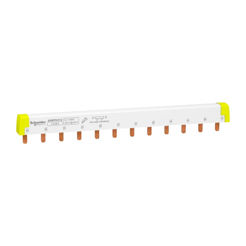 Barramento Pino Din 100A Trifásico 12 Polos Br 21Cm Schneider