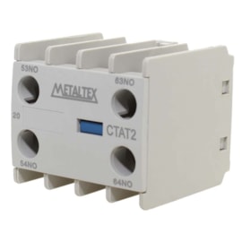 Bloco De Contato Auxiliar Frontal 16A 2NA Para CTM6-16 e CX6 CTAT2-20M Metaltex
