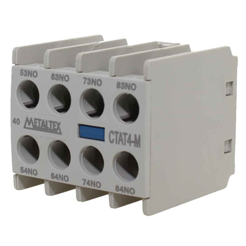 Bloco De Contato Auxiliar Frontal 4NA Para CTM6/16 E CX6 CTAT4-40M Metaltex