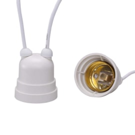 Bocal Adaptador E27 Branco com Rabicho Decorlux Bocal Adaptador E27 Branco com Rabicho Decorlux