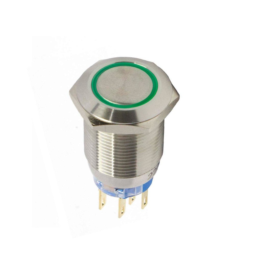 Botão Antivandalismo Iluminado 19mm 2 Reversível 220VCA Alternado