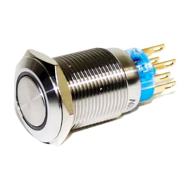 Botão Antivandalismo Iluminado 19mm 2Rev 220VCA Alternado Luz Branca Metaltex Botão Antivandalismo Iluminado 19mm 2Rev 220VCA Alternado Luz Branca Metaltex