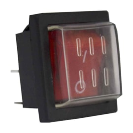 Botão Chave Selada Liga/desliga Vermelho 16A 220V RS-201-1C-R Metaltex