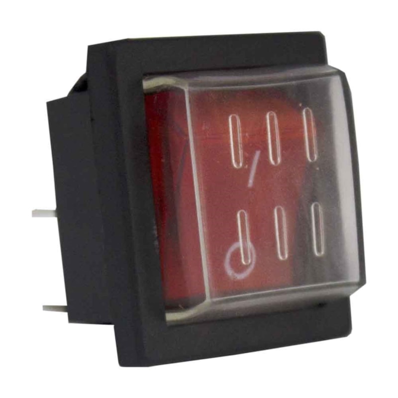 Botão Chave Selada Liga/desliga Vermelho 16A 220V RS-201-1C-R Metaltex