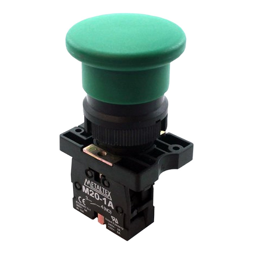 Botão Cogumelo Pulsador Verde 1NA P20AMR-G-1A Metaltex