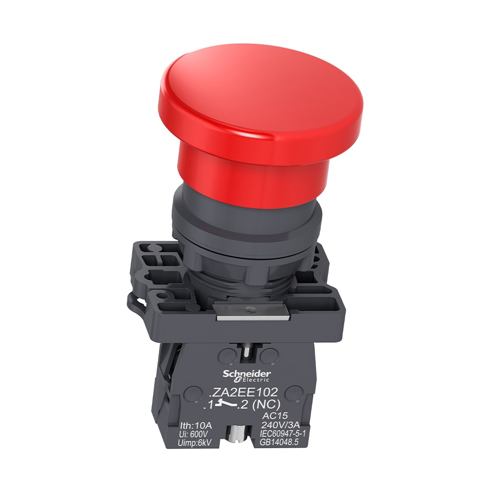 ちょんページ Botão de Emergência Giratório 22mm 1NF Vermelho XA2ES542 Schneider