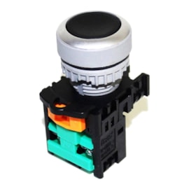 Botão Pulsador Faceado  Preto 1NA Ip65 TN2BFB-1A Metaltex