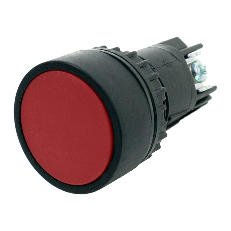 Botão Pulsador Monobloco 22mm 1 Reversível Vermelho T2PBR-1C-M Metaltex