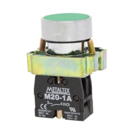 Botão Pulsador Verde 1NA M20BFR-G-1A Metaltex Botão Pulsador Verde 1NA M20BFR-G-1A Metaltex