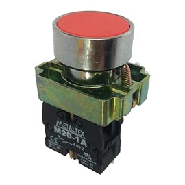 Botão Pulsador Vermelho 1NA M20AFR-R-1A Metaltex
