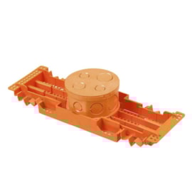 Caixa de Luz 4x4 Octagonal Laranja com Suporte para Lajota Tigre Caixa de Luz 4x4 Octagonal Laranja com Suporte para Lajota Tigre