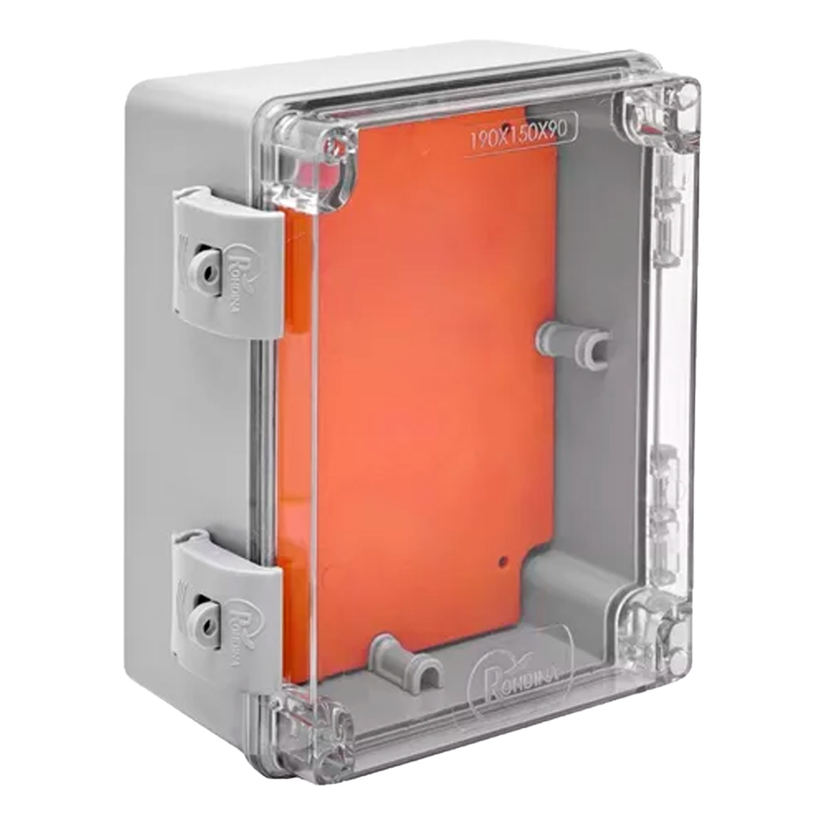 Caixa Rohdbox 190X150X90Mm Cinza Tampa Transp Ip66 Rohdina