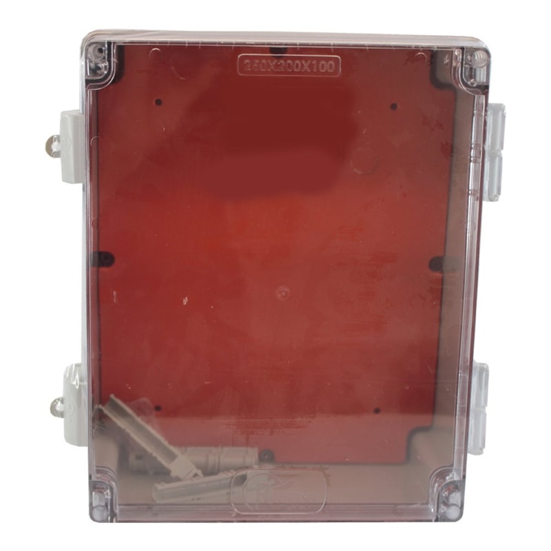 Caixa Rohdbox 250x200x100Mm Cinza Tampa Transparente Ip66 Rohdina