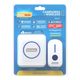 Campainha Eletrônica Sem Fio Bivolt Branco Enerbras Campainha Eletrônica Sem Fio Bivolt Branco Enerbras