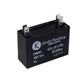 Capacitor Permanente Retangular 6uF 450VCA Onda Positiva