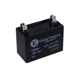 Capacitor Retangular 8.0Uf 450V 48x25x35Mm Onda Positiva