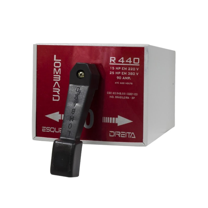 Chave Reversora Trifásica 220V 90A R-440 15HP Lombard