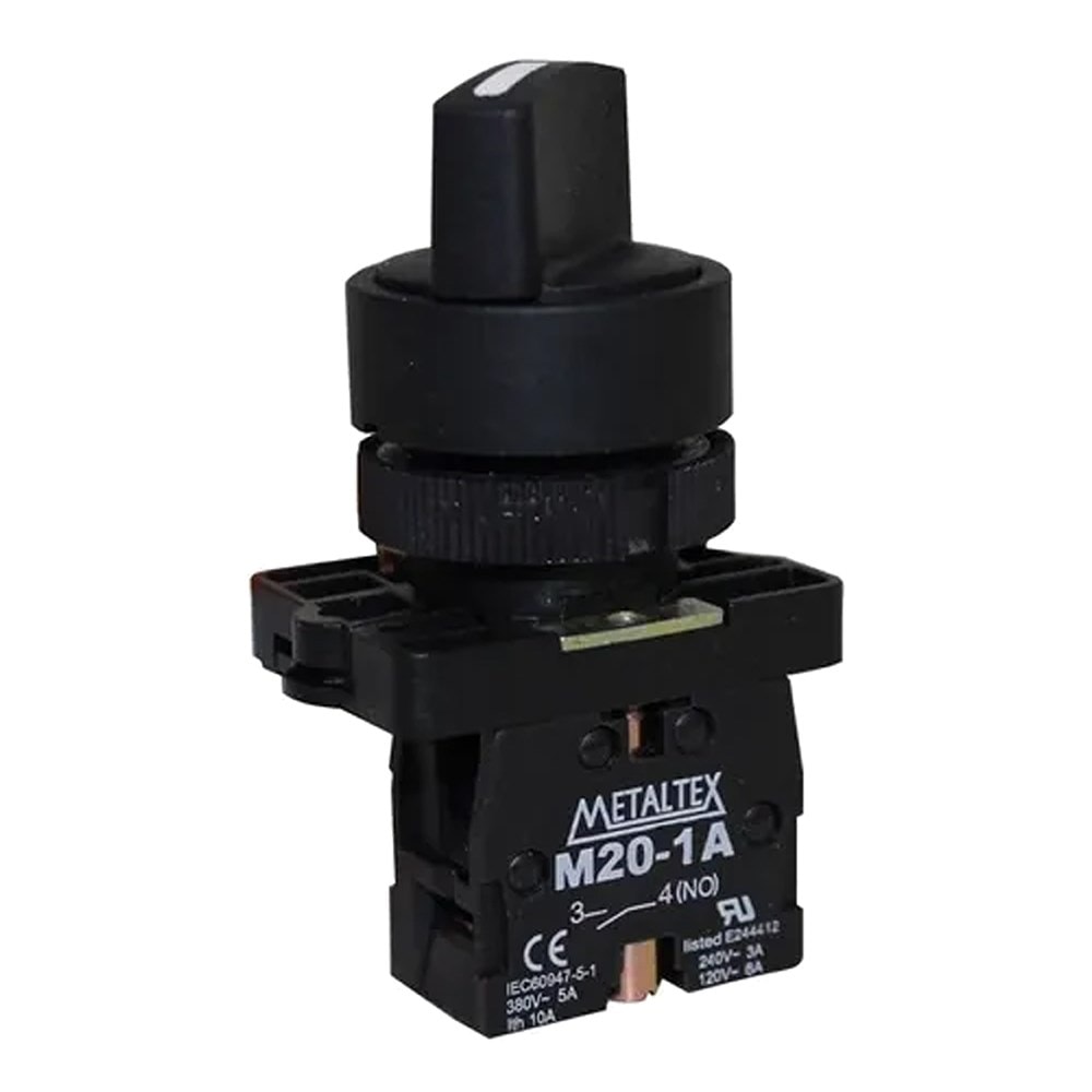 Chave Seletora 2 Posições Fixa 90º 1NA P20SCR2-B-1A Metaltex