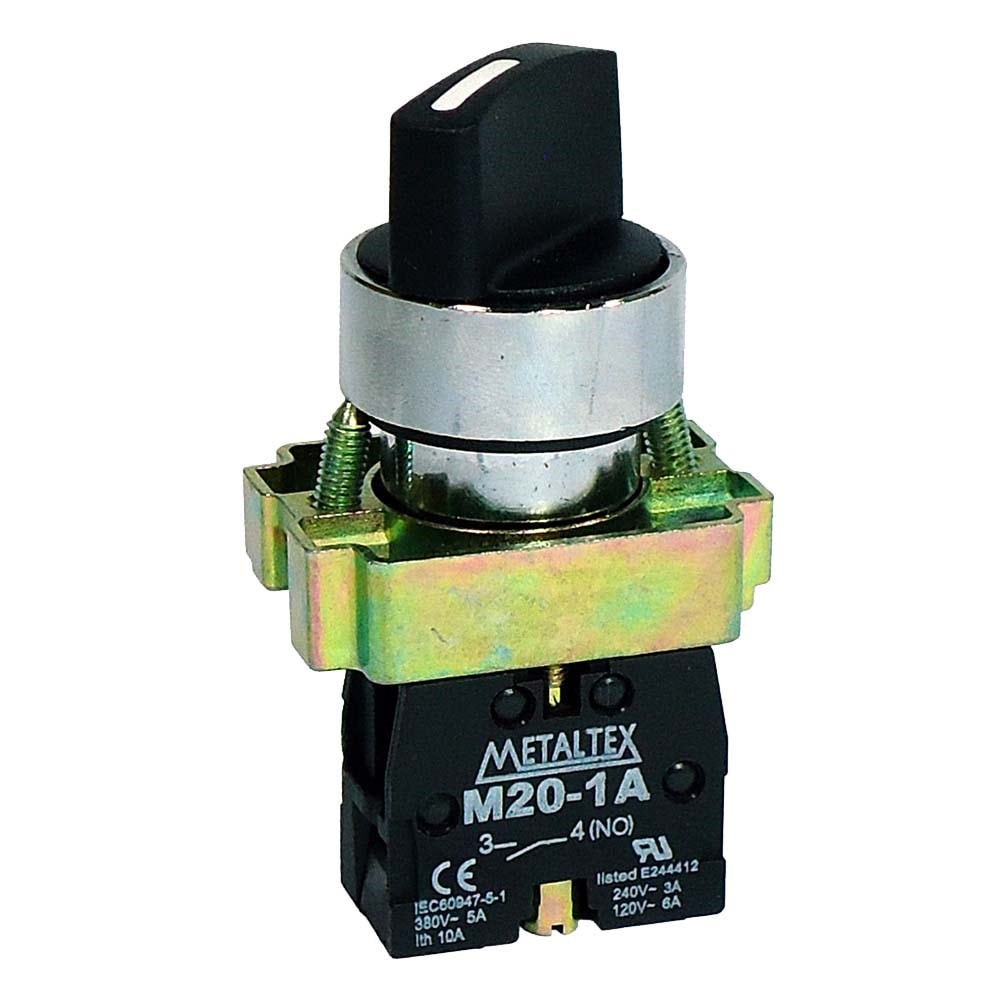 Chave Seletora 2 Posições Fixa 90º 1NA P20SCR2-B-1A Metaltex