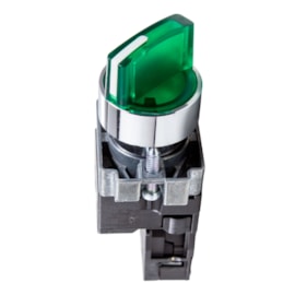 Chave Seletora Ilum. Verde 2Pos.Fixas 24Vcc/Ca 22Mm Knobcurto Metaltex