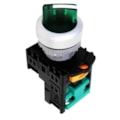 Chave Seletora Iluminada 24V 22mm 2 Posições Verde Knob Curto TN2IS27G-L1A Metaltex