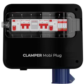 Clamper Mobi Plug 220V 8+5Kw Duas Tomadas + Medidor Clamper