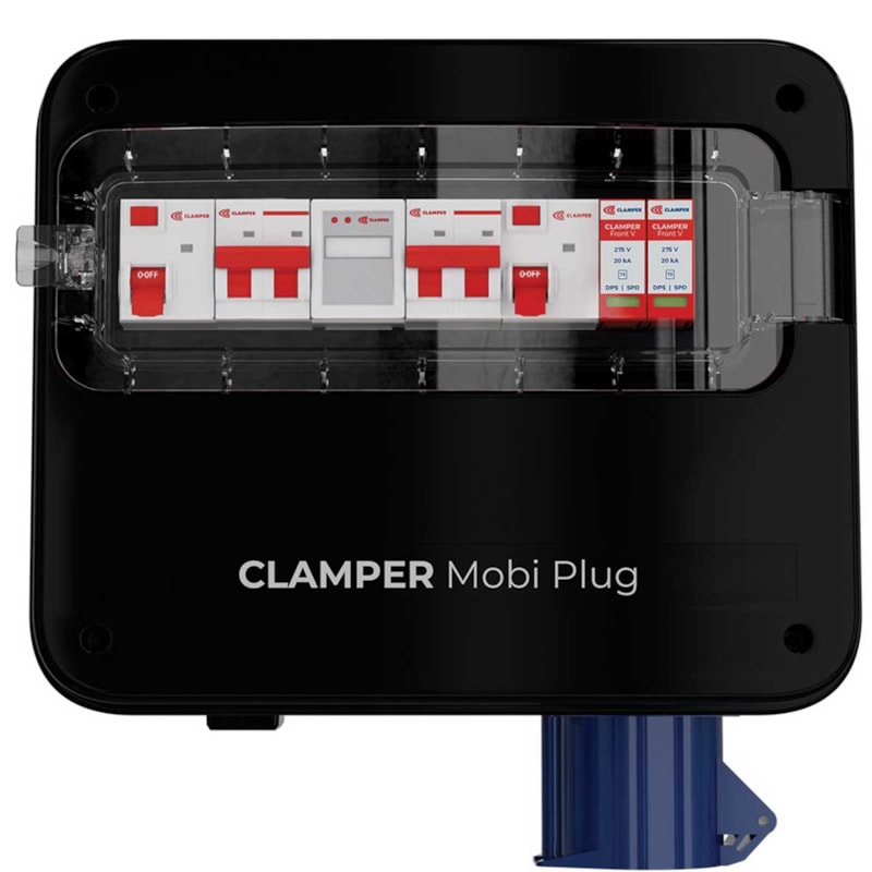 Clamper Mobi Plug 220V 8+5Kw Duas Tomadas + Medidor Clamper
