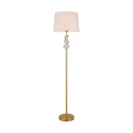 Coluna Bronze Com Cúpula Branca 152Cm 1 Lâmpada E27 Sindora
