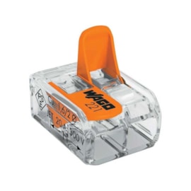 Conector Automático Bipolar 221-412 Transparente 6 Peças Wago Conector Automático Bipolar 221-412 Transparente 6 Peças Wago
