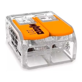 Conector Automático Bipolar 221-612 Transparente 3 Peças Wago Conector Automático Bipolar 221-612 Transparente 3 Peças Wago