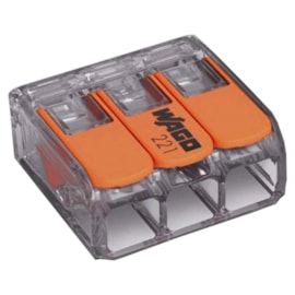 Conector Emenda  0,14 - 4,0Mm Tripolar 221-413 Com 04 Unidades Wago