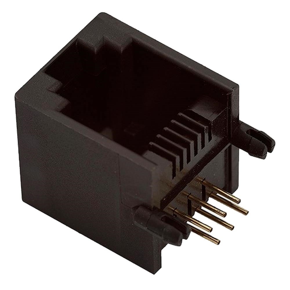 Conector RJ-11 Fêmea Para CI 6 Vias Jack TFN-66P Metaltex