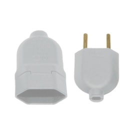 Conjuto Plug de Sobrepor 2P 10A Macho e Tomada Cinza Lumibras Conjuto Plug de Sobrepor 2P 10A Macho e Tomada Cinza Lumibras