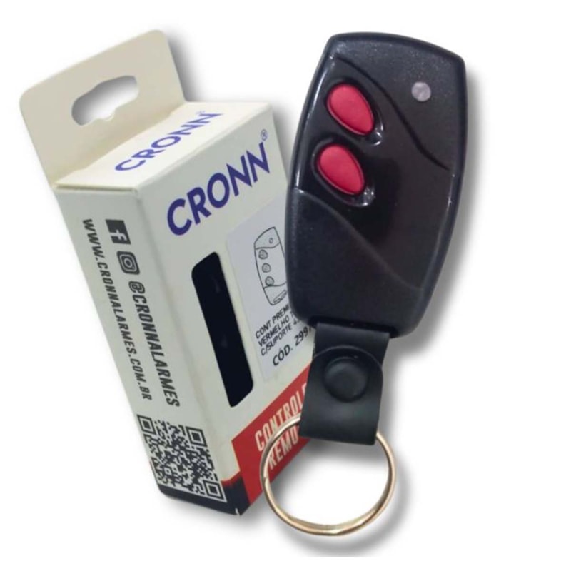 Controle De Portão 433Mhz Preto Chaveiro Alca Cronn