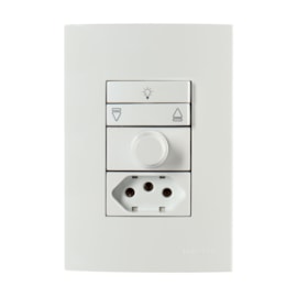 Controle Para Ventilador De Teto E Lâmpada + Tomada 20A Sleek Branco Bivolt 300W/500W Margirius