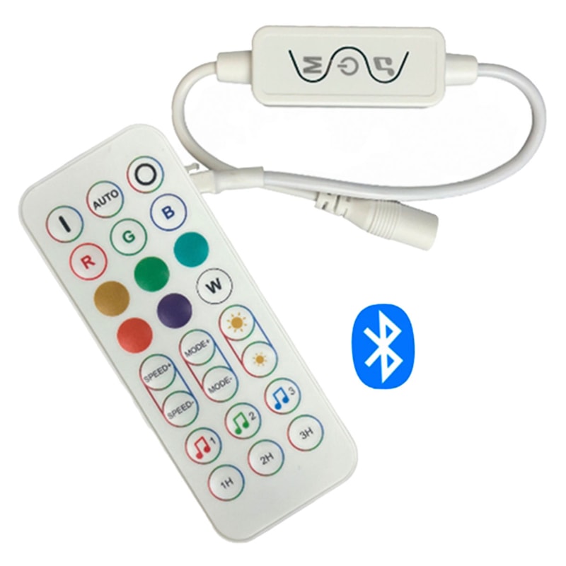 Controle Remoto Para Fita Led Rgb Digital Com Bluetooth 12V/24V - Mk Iluminação